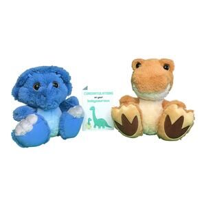 Aurora Taddle Toes Dinosaur Plush Gift Set TRex Triceratops NEW